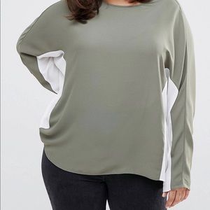 ✨NEW W/O TAGS ASOS CURVE BATWING TOP COLOR BLOCK✨